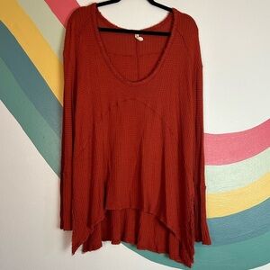 Free People Thermal Henley Tunic Top Size Small
